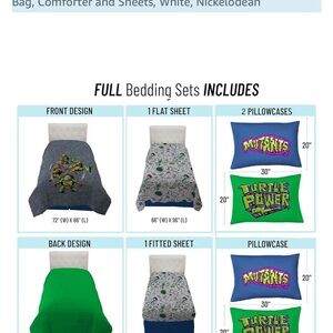 Nickelodeon Teenage Mutant Ninja Turtles Bedding Set - Gray, Green, Blue